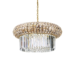 Luminaire à suspension NABUCCO 12 flammes E14 IP20, or, transparent, allié