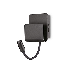 Luminaire mural PROBE avec bras flexible, avec connexion USB IP20, blanche, rev�tement en poudre