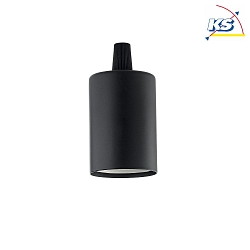 Lamp socket LISCIO, cylindric, straight, E27, black