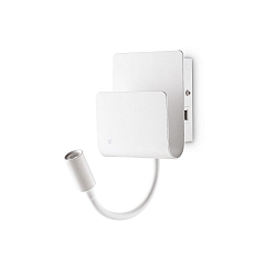 Luminaire mural PROBE avec bras flexible, avec connexion USB IP20, blanche, rev�tement en poudre