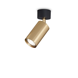 Luminaire de plafond DYNAMITE pivotant, rotatif GU10 IP20, noir , laiton satin�