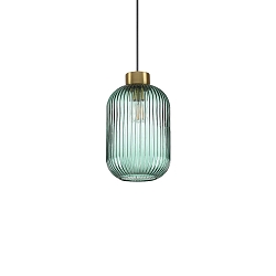 Luminaire à suspension MINT-1 E27 IP20, menthe verte, laiton satiné