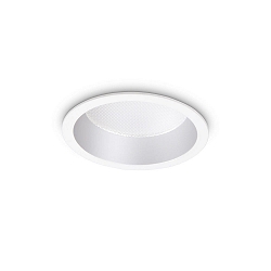 Recessed LED luminaire DEEP, IP20, � 10.3cm, aluminium white / diffus, 10W 4000K 1200lm 70�