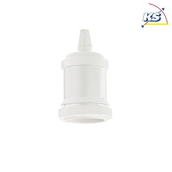 Lamp socket GHIERA with decorative ring and shade holder, E27, white
