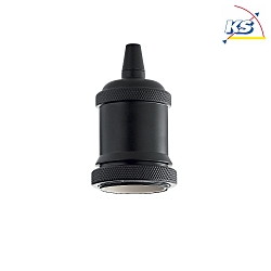Lamp socket GHIERA with decorative ring and shade holder, E27, black