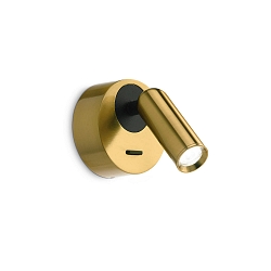 Luminaire mural BEAN rond, avec interrupteur IP20, laiton