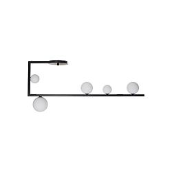 Luminaire de plafond BIRDS PL5 5 flammes G9 IP20, noir mat 