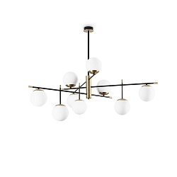 Luminaire de plafond GOURMET PL9 9 flammes E14 IP20, noir 