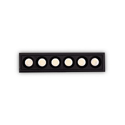 Plafonnier encastr� LIKA SLIM D12 FI RECESSED TRIM 6 flammes, UGR < 19, on/off IP20, noir mat 