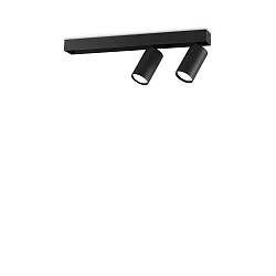 Luminaire de plafond PROFILO à 2 flammes GU10 IP20, noir gradable