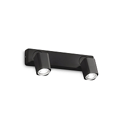 Luminaire mural RUDY à 2 flammes GU10 IP20, noir gradable