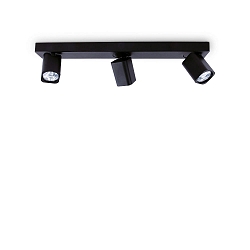 Luminaire de plafond RUDY 3 flammes GU10 IP20, noir gradable