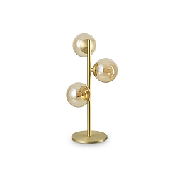 table lamp PERLAGE 3 flames G9 IP20, amber, satined brass 