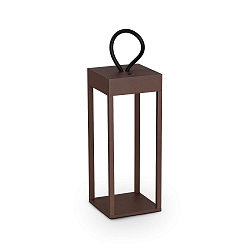 Lampe de table � accu ENYA IP54, marron caf� gradable