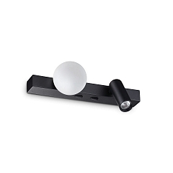 Luminaire mural PING PONG avec spot LED IP20, noir 