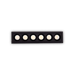 Plafonnier encastr� LIKA SLIM D12 FI RECESSED TRIM 6 flammes, UGR < 19, on/off IP20, noir mat 