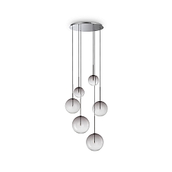 pendant luminaire EQUINOXE 6 flames G4 IP20, smoky colour 