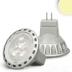 Pin based LED reflector lamp MR11 with lens, 12V AC / DC, G4, 2.5W 3000K 210lm 981cd 30�, not dimmable