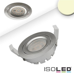 SMD Recessed LED spot, prismatic, IP40,  8.2cm, 8W 2700 650lm 120, swivelling, dimmable, silver