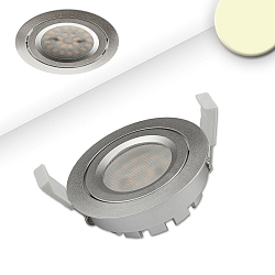 SMD Recessed LED spot, prismatic, IP40, Ø 8.2cm, 8W 2700 650lm 120°, swivelling, dimmable, silver