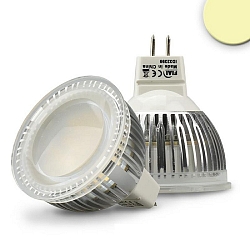 Pin based LED spot MR16 from diffuse glass, 12V AC / DC, GU5.3, 6W 2700K 540lm 120�, not dimmable, frosted