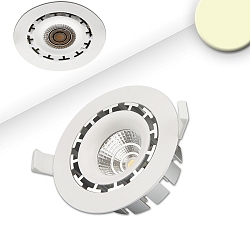 Recessed LED spot, prismatic, ultraflat, Ø 11.4cm, 15W 2800K 1200lm 45°, swivelling, dimmable, white