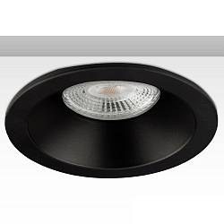recessed mounting frame for GU10 / MR16, set back, IP54, round, Ø 8.5cm, with glass lens, excl. lamps, black