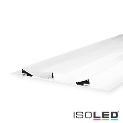 LED drywall lighting profile DOUBLE CURVE, indirect lightbeam, for 2 LED strips, aluminium, 200cm, white RAL 9003