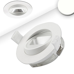 Lumière encastrée pivotant, dimmable IP44, blanche gradable 8W 550lm 4000K CRI >94