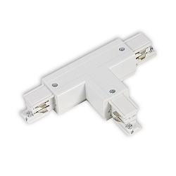 Connecteur en T triphasé SERIE S1 conducteur de protection droit, conducteur N à gauche, blanc mat