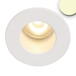 Recessed LED luminaire MiniAMP, set back, IP42, Ø 2.2cm, 24V DC, dimmable, 1W 3000K 60lm 60°, white