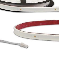 LED UV-C MiniAMP Flex strip 270nm, for surface disinfection, IP54, 12V DC, 6W, 1-sided with male plug, 116cm, white