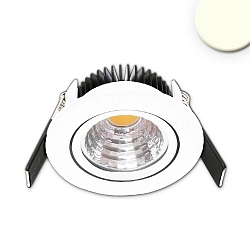 Recessed LED luminaire Sys68 MiniAMP, IP52, Ø 8.3cm, 24V DC, CRi >92, swivelling 30°, dimmable, 5W 3000K 500lm 60°, white