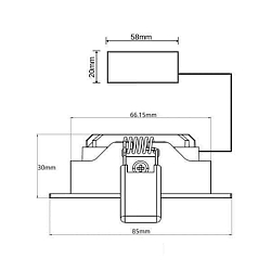 Lumière encastrée Slim68 IP40, gradable 9W 850lm 3000K 45° 45° CRI 92