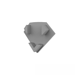 Embout E204 INNER CORNER coin int�rieur, sans trou pour c�ble, gris