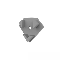 Embout E204 INNER CORNER coin int�rieur, avec trou pour c�ble, gris