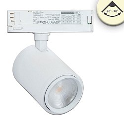 Projecteur triphas� 42W - 20�-70� ON-OFF commutable, focalisable, pivotant � la cardan IP20, blanc mat 