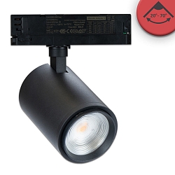 Projecteur triphas� 42W - 20�-70� MEAT ON-OFF commutable, focalisable, pivotant � la cardan IP20, noir mat 