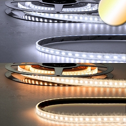 Bande LED silicon�e CRI923/950-FLEX 3 p�les, Tunable White, �tanche, avec optique de lentille blanche