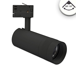 3-phase spot FOCUS ADJUST 24W swivelling, rotatable, switchable, focusable IP20, black 