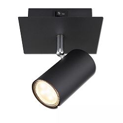 wall luminaire rotatable, with switch, tiltable GU10 IP20, black dimmable
