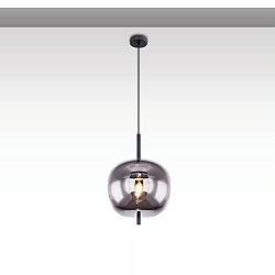 Luminaire à suspension INFINITY SMOKY GLASS 30 à 1 flamme E27 IP20, noir  gradable