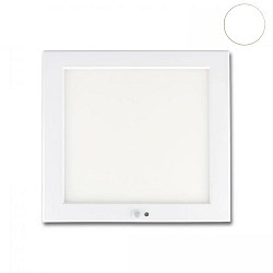 Plafonnier ext�rieur SLIM 18MM SQUARE PIR angulaire, avec capteur, avec d�tecteur de mouvement IP52, blanche 