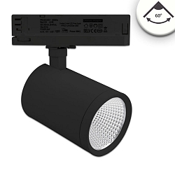 Projecteur triphas� FOCUS FIX 60� pivotant, rotatif, commutable IP20, noir  