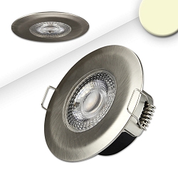 Lumière encastrée PC68 IP44 BRUSHED rigide, dimmable IP44, aluminium brossé gradable 5W 400lm 3000K >80° >80° CRI >80