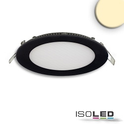 downlight flat, round, glare-reduced IP42, black dimmable