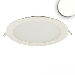 Downlight plat, rond, r�duction de l'�blouissement IP42, blanche gradable