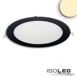 downlight flat, round, glare-reduced IP42, black dimmable
