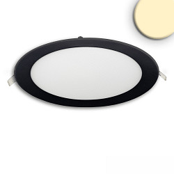 Downlight plat, rond, r�duction de l'�blouissement IP42, noir  gradable