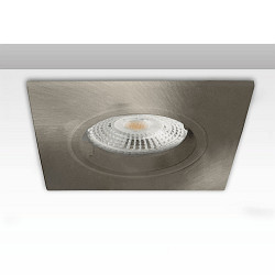 mounting frame GU10/MR16 square, with lamp socket, brushed aluminium